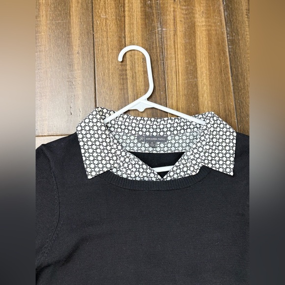 Adrianna Papell Sweater Top Layered Twofer Polka Dot Blouse Y2K - Picture 3 of 11